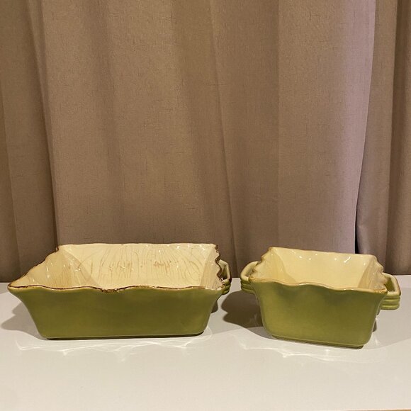 Sur La Table Green & Cream Bakeware Set – Italy, Rectangular & Square, Minor Chi - Picture 1 of 13